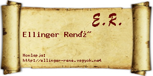 Ellinger René névjegykártya